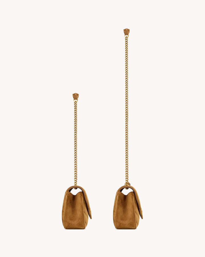 SAINT LAURENT - LOULOU small en suède MATELASSÉ
