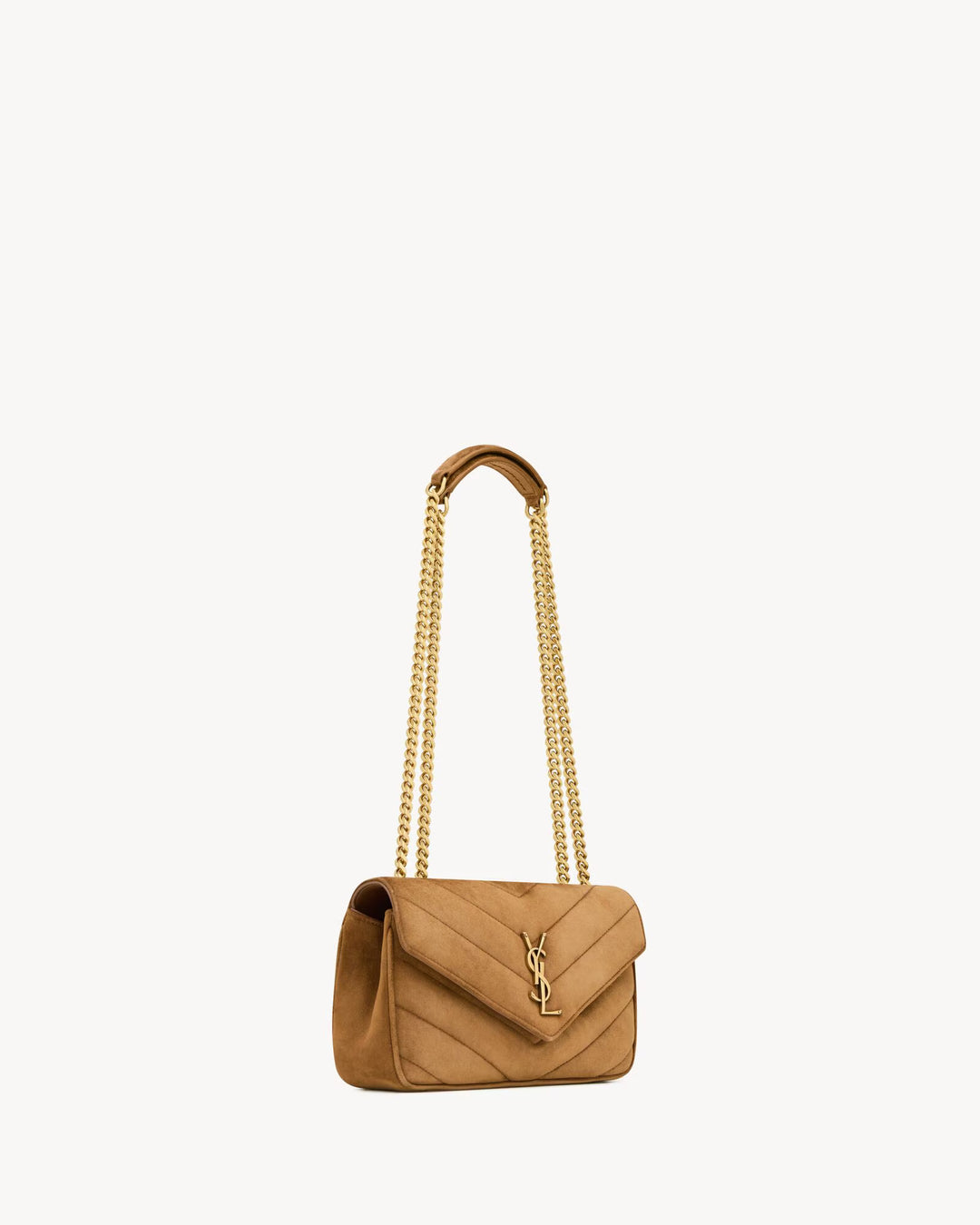 SAINT LAURENT - LOULOU small en suède MATELASSÉ
