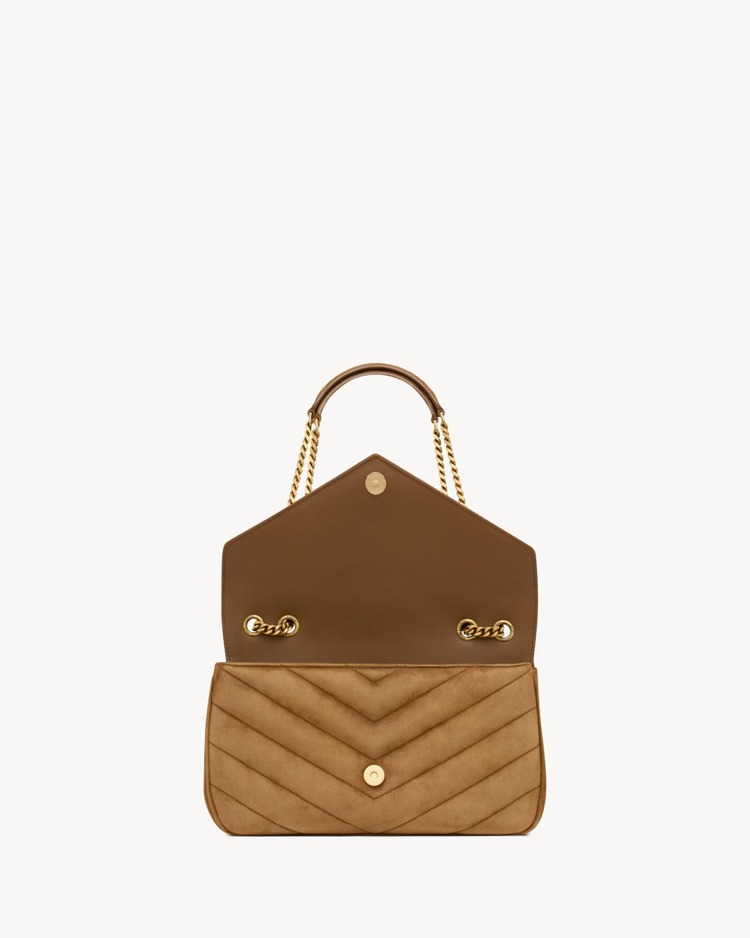 SAINT LAURENT - LOULOU medium en suède MATELASSÉ