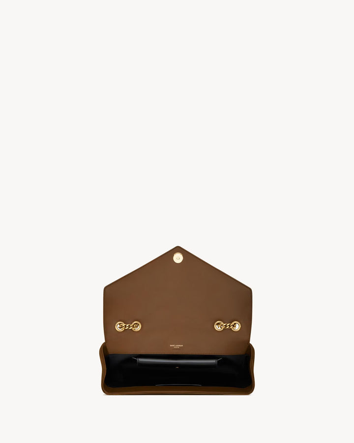SAINT LAURENT - LOULOU medium en suède MATELASSÉ