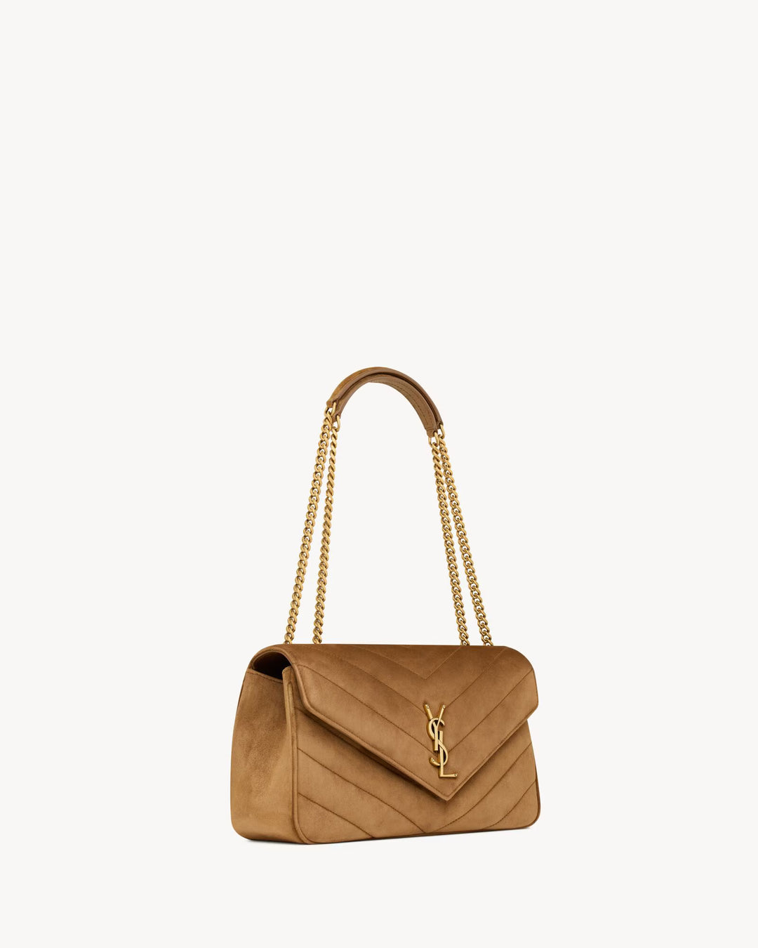 SAINT LAURENT - LOULOU medium en suède MATELASSÉ