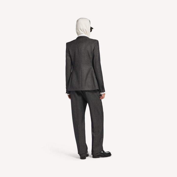 BALENCIAGA - Veste Tailleur À Double Boutonnage pour Femme en Bleu Marine Foncé