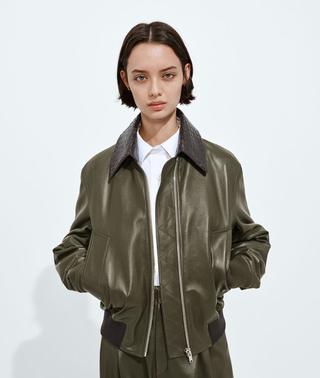 BOTTEGA VENETA - BLOUSON EN CUIR BRILLANT