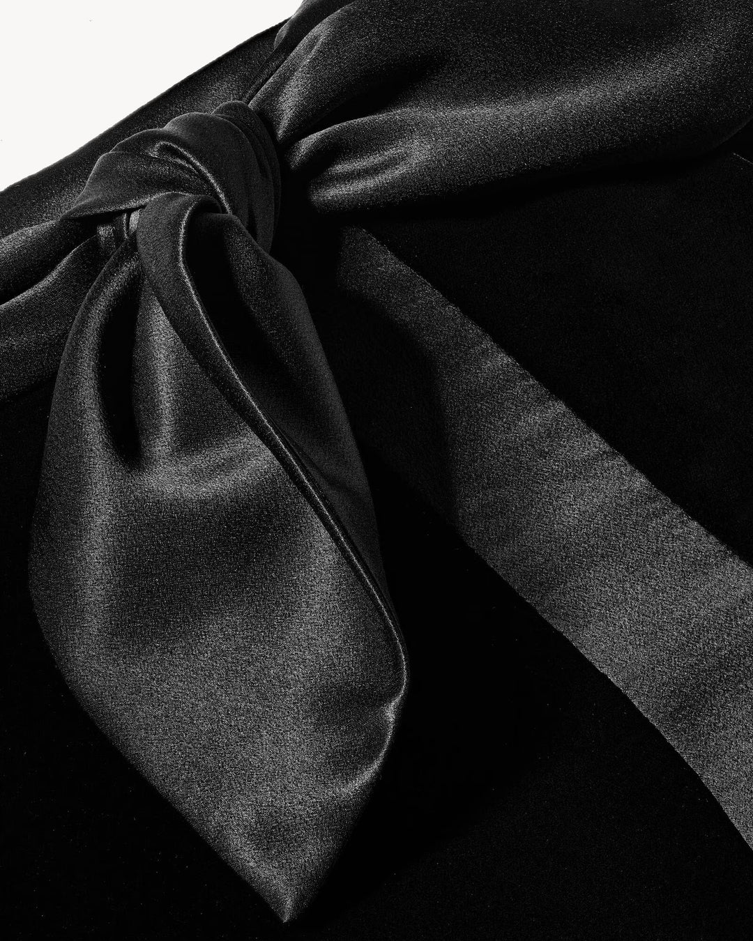 SAINT LAURENT - Jupe portefeuille en velours et satin