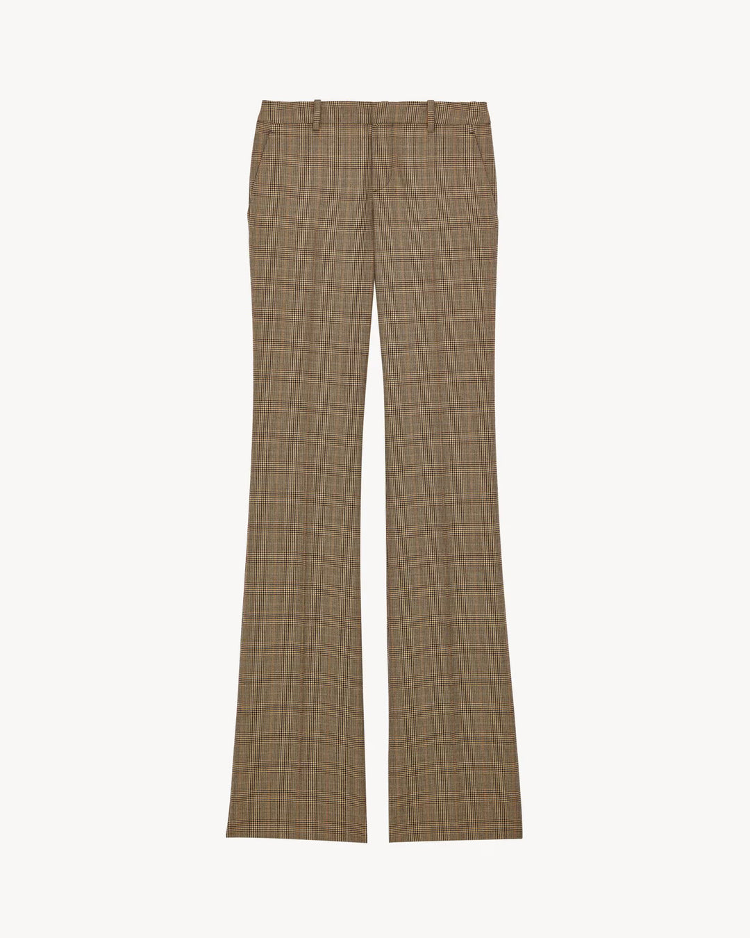 SAINT LAURENT - Pantalon évasé en laine Prince de Galles