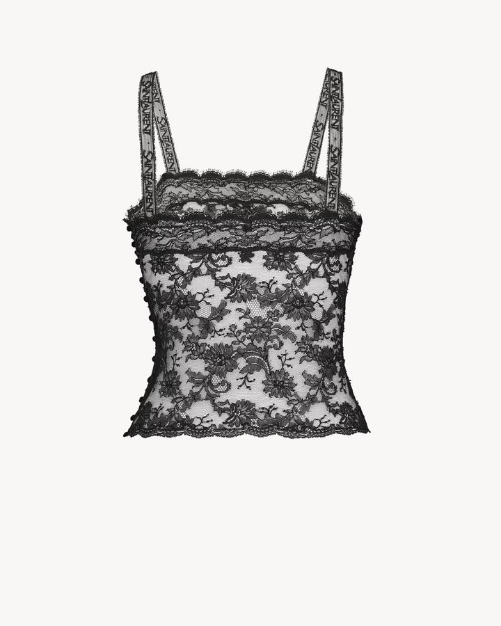 SAINT LAURENT - caraco en dentelle