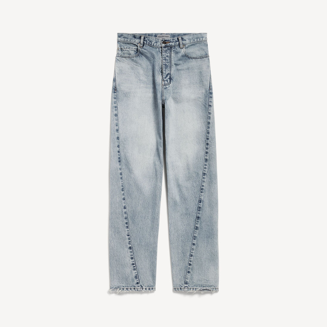 BALENCIAGA - Women's Twisted Seam Jeans in Bleach Light Bleu