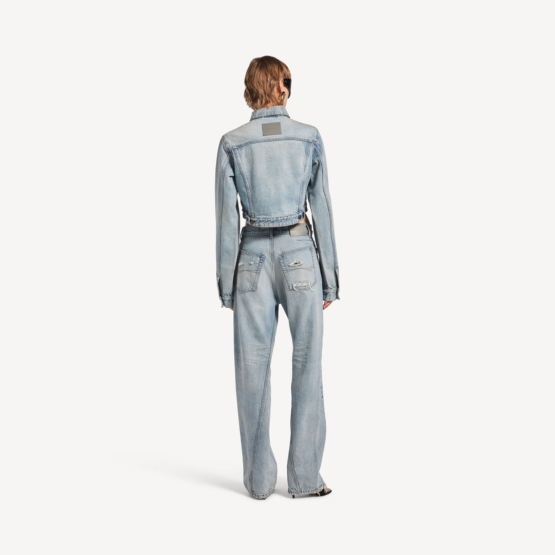 BALENCIAGA - Women's Twisted Seam Jeans in Bleach Light Bleu