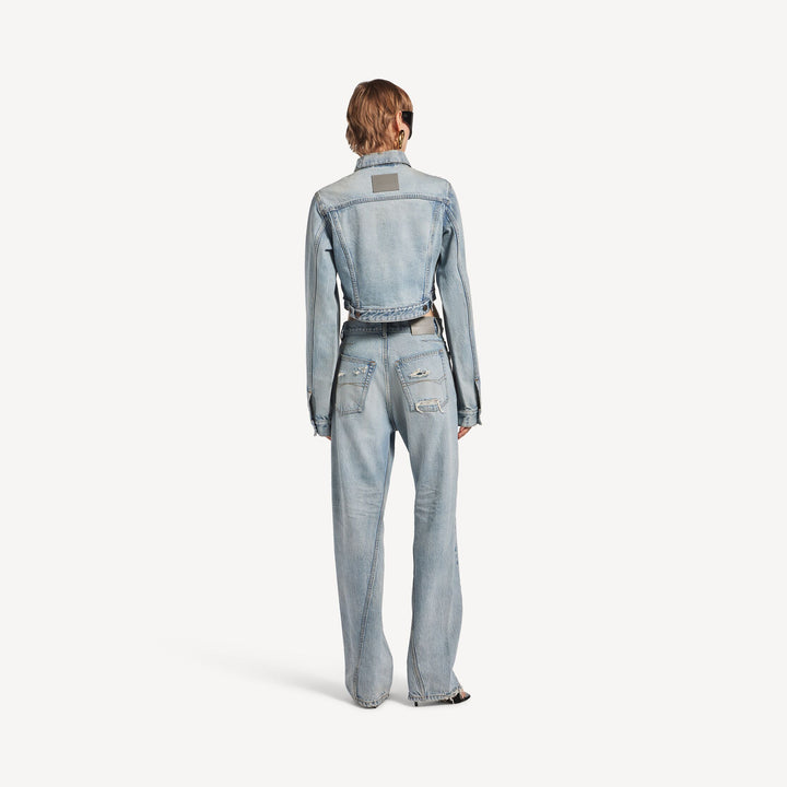 BALENCIAGA - Women's Twisted Seam Jeans in Bleach Light Bleu