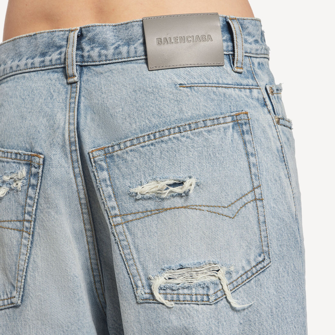BALENCIAGA - Women's Twisted Seam Jeans in Bleach Light Bleu