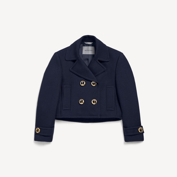 BALENCIAGA - Caban Court pour Femme en Bleu Marine