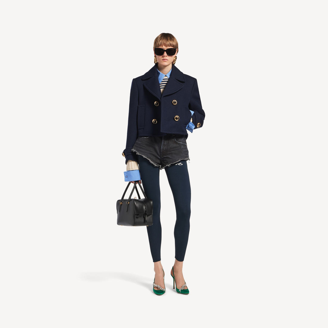 BALENCIAGA - Caban Court pour Femme en Bleu Marine
