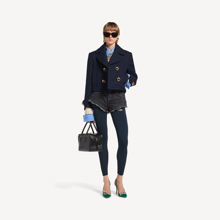 BALENCIAGA - Caban Court pour Femme en Bleu Marine