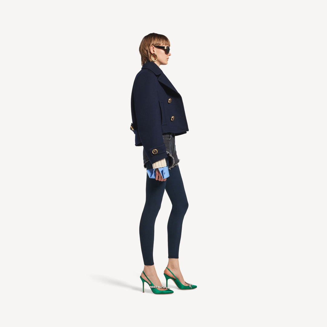 BALENCIAGA - Caban Court pour Femme en Bleu Marine
