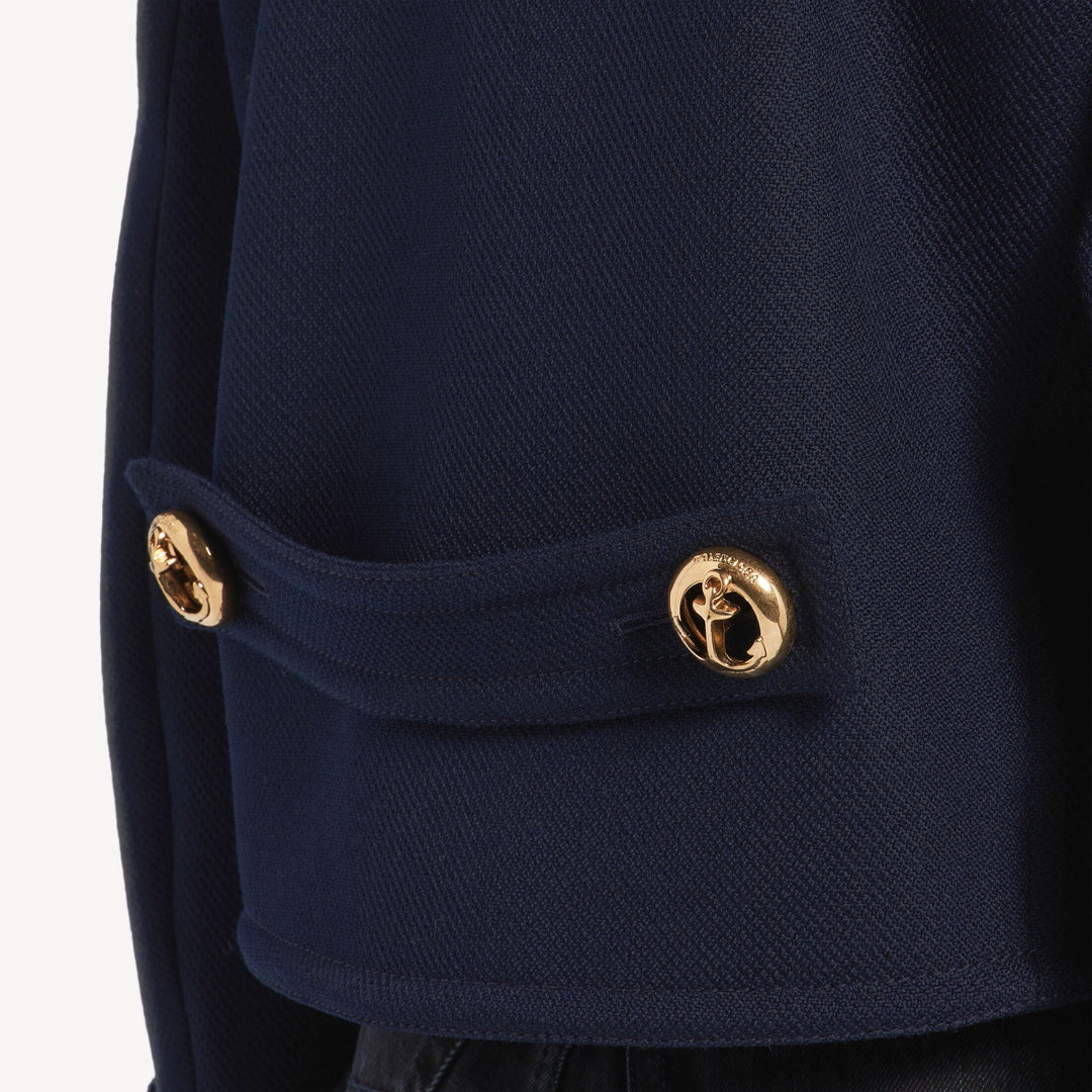 BALENCIAGA - Caban Court pour Femme en Bleu Marine