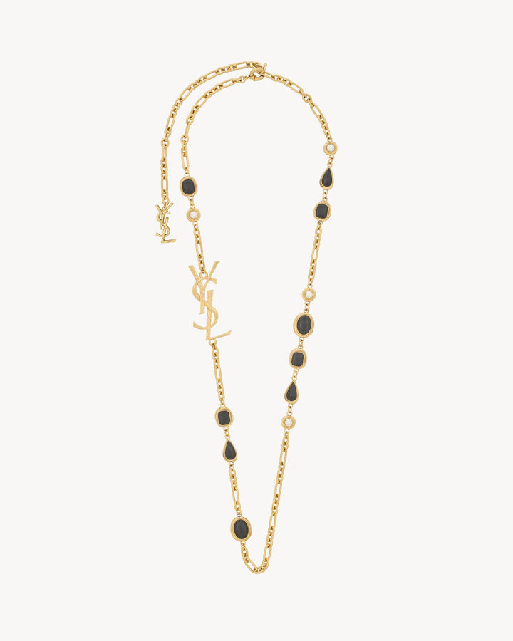 SAINT LAURENT-CASSANDRE collier en émail, résine et métal