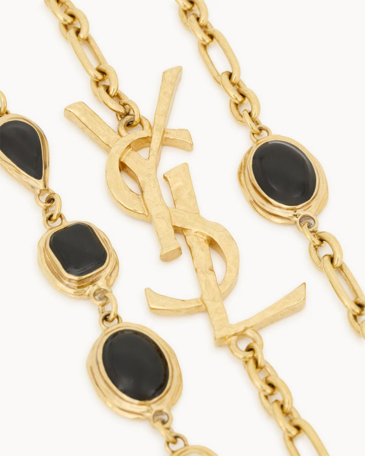 SAINT LAURENT-CASSANDRE collier en émail, résine et métal