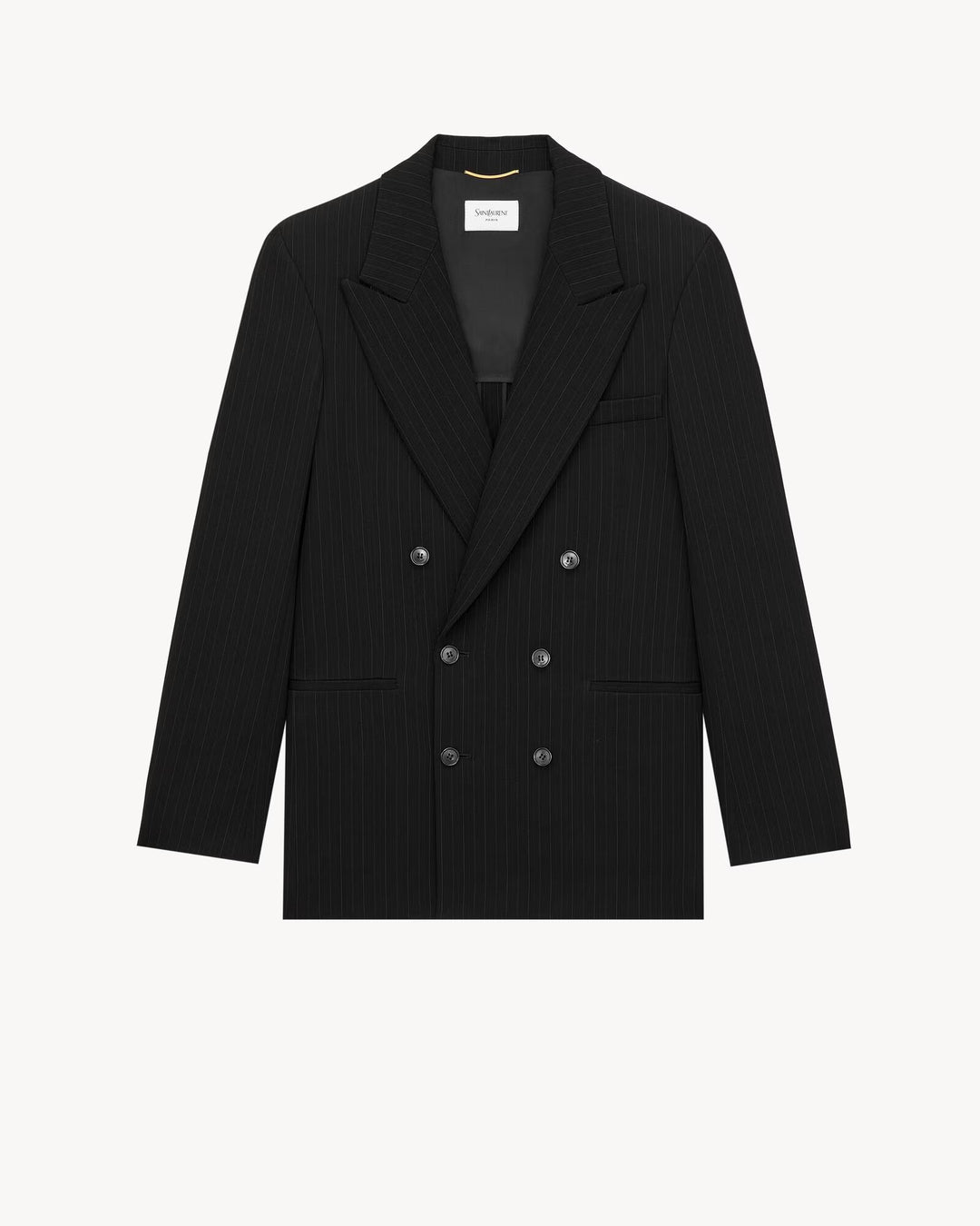 SAINT LAURENT - Veste à double boutonnage en laine à fines rayures