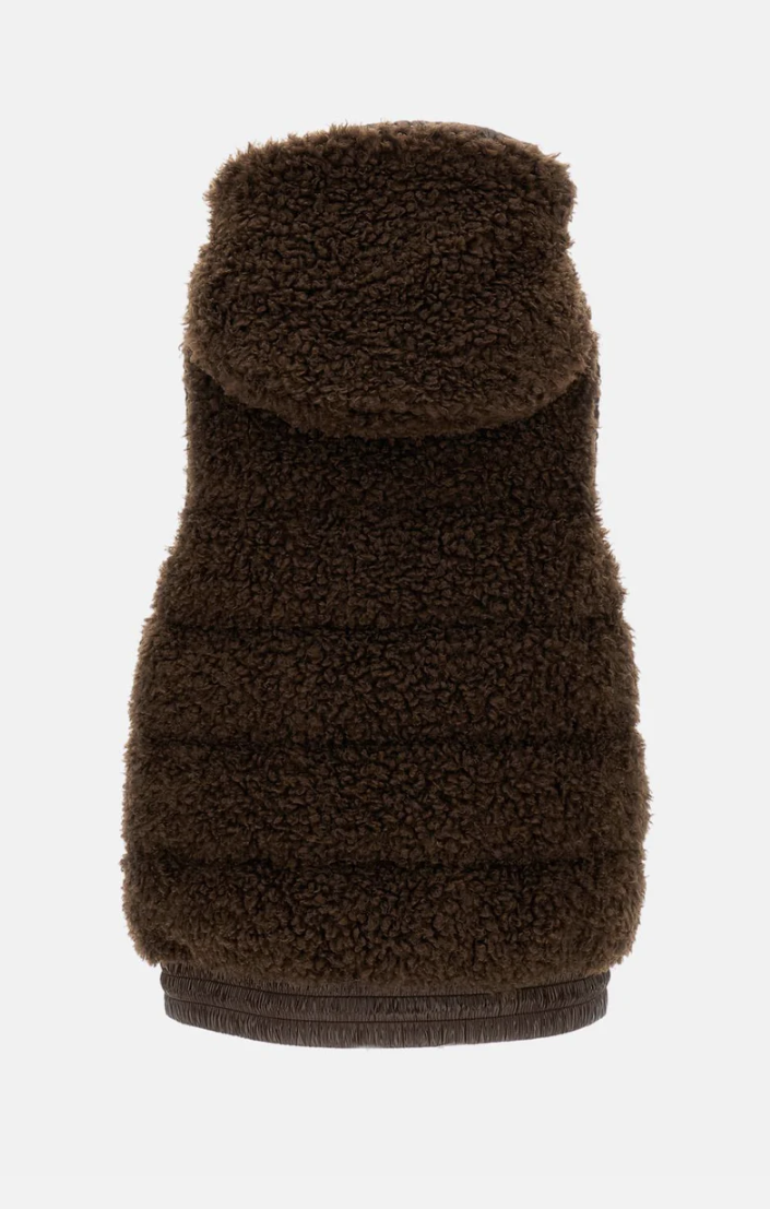 MONCLER - Gilet zippé en teddy matelassé