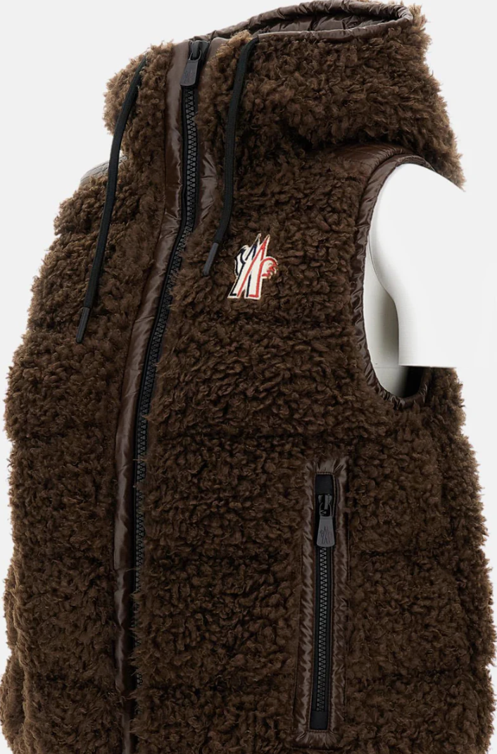 MONCLER - Gilet zippé en teddy matelassé
