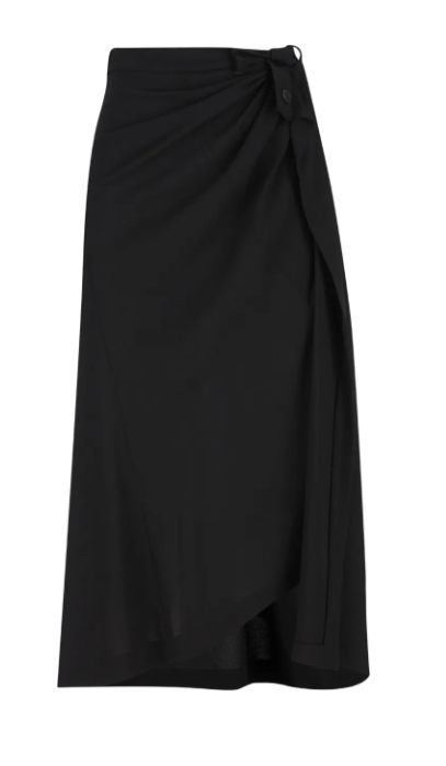 BALENCIAGA - Women's Draped Tailored Skirt in Black