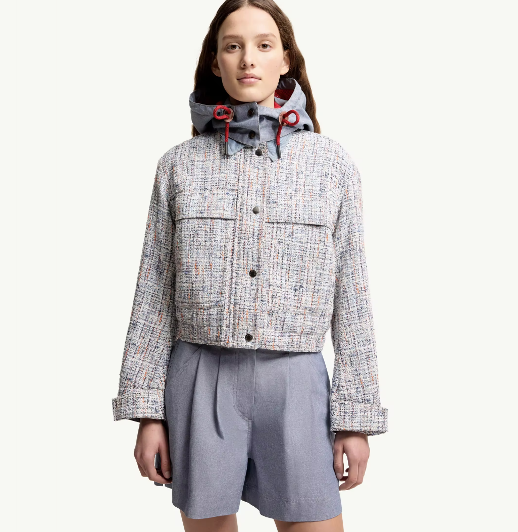 MONCLER - Veste en tweed à capuche Termez