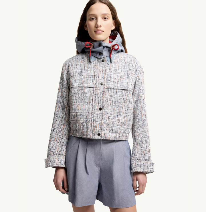 MONCLER - Veste en tweed à capuche Termez