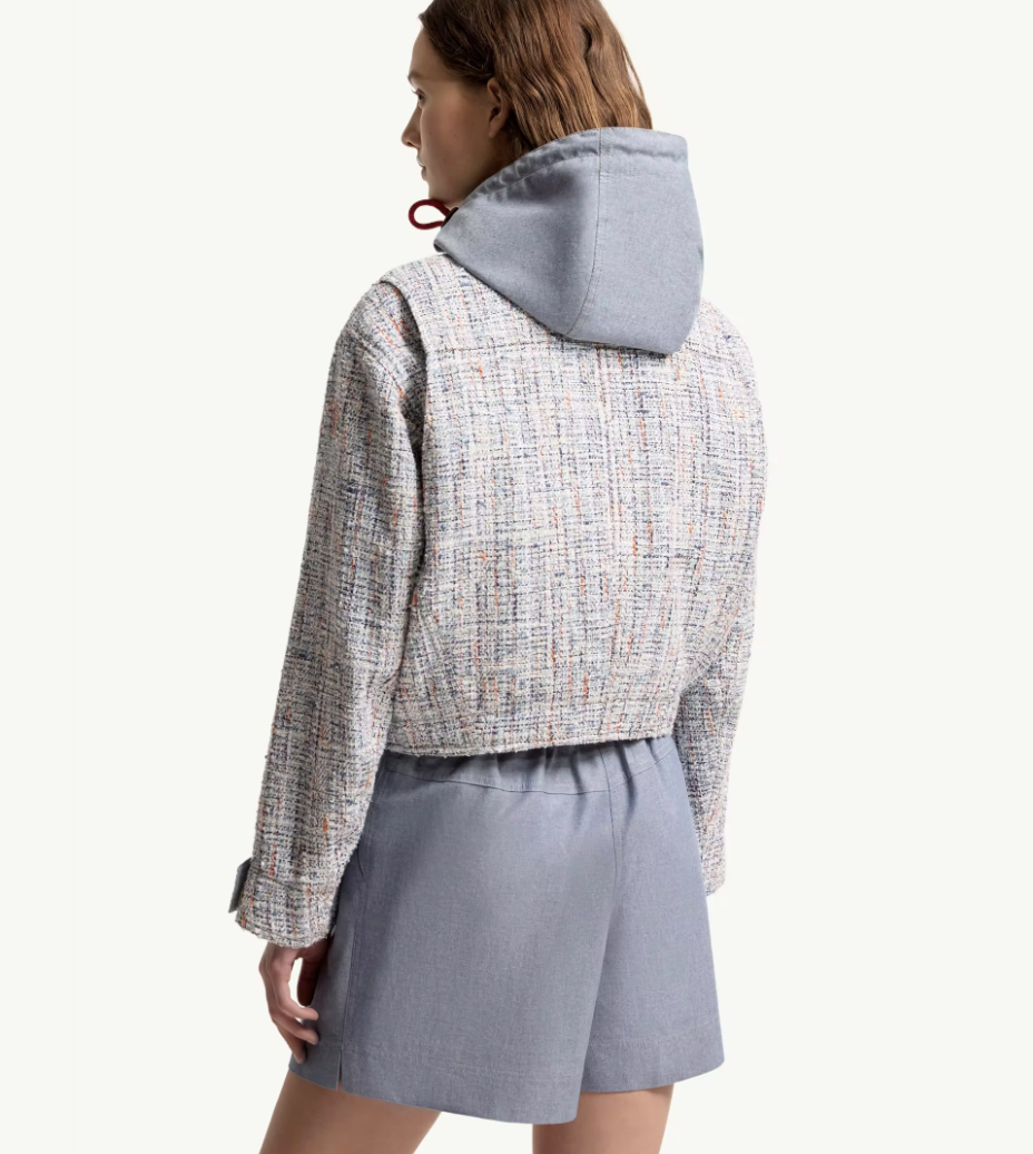 MONCLER - Veste en tweed à capuche Termez