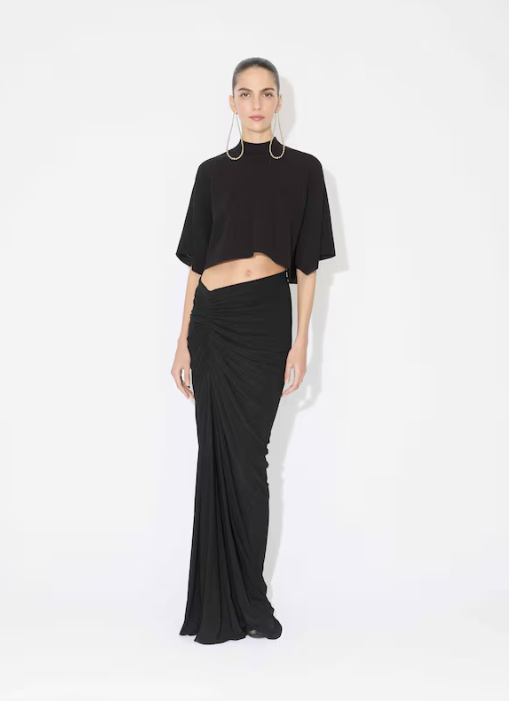 ALAÏA - JUPE DRAPÉE EN JERSEY SOUPLE