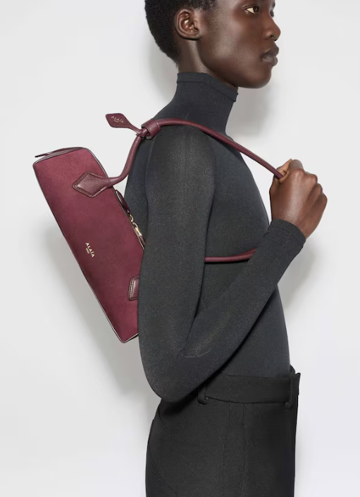 ALAIA - SAC LE TECKEL SMALL BI-MATIERE EN CUIR