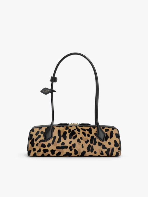 ALAIA - SAC LE TECKEL MEDIUM EN CUIR PONY LÉOPARD