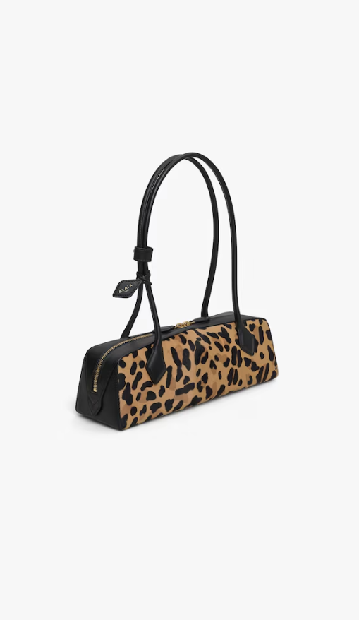 ALAIA - SAC LE TECKEL MEDIUM EN CUIR PONY LÉOPARD