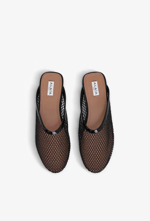 ALAIA - MULES PLATES EN RÉSILLE