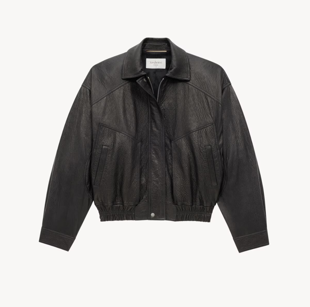 SAINT LAURENT - Bomber en cuir d’agneau