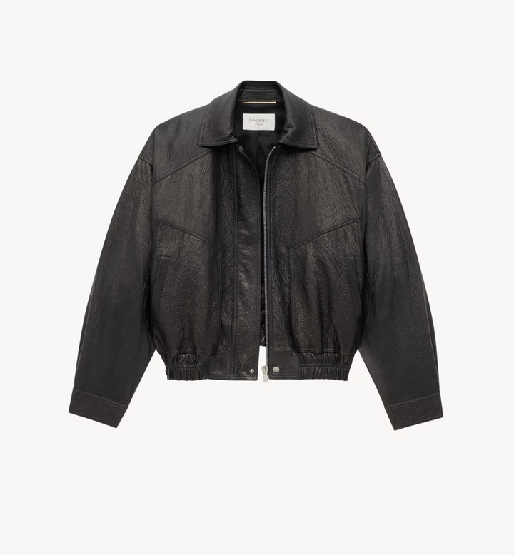 SAINT LAURENT - Bomber en cuir d’agneau