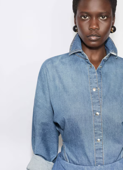ALAÏA - CHEMISE RONDE EN DENIM