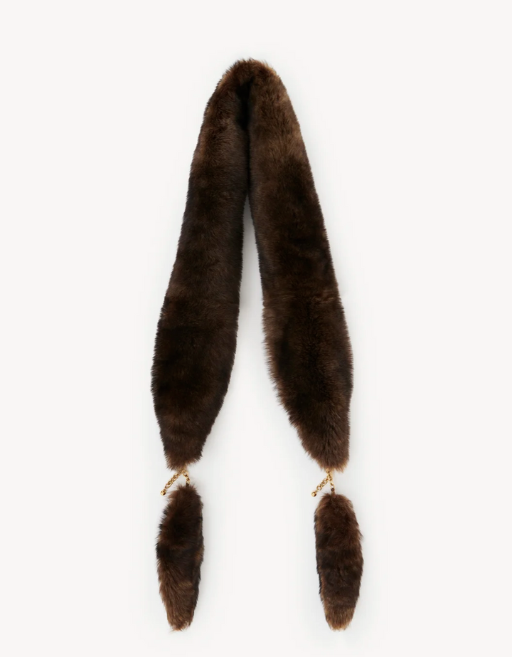 CHLOÉ - Écharpe Chain Tails en shearling