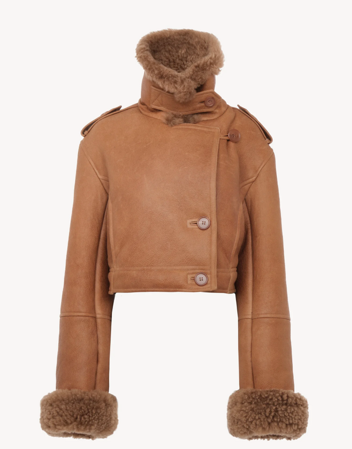 CHLOÉ - Veste courte droite en cuir