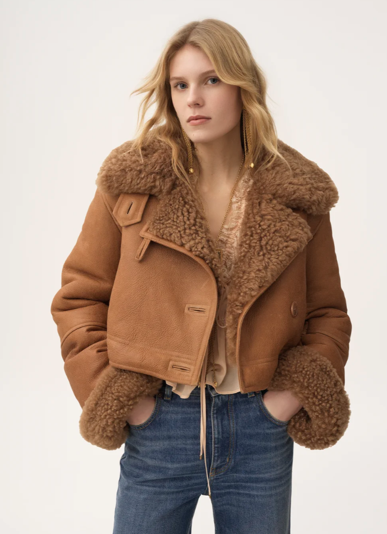 CHLOÉ - Veste courte droite en cuir