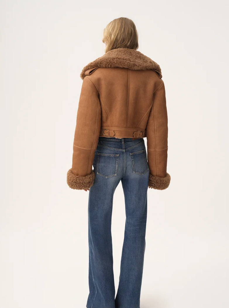 CHLOÉ - Veste courte droite en cuir