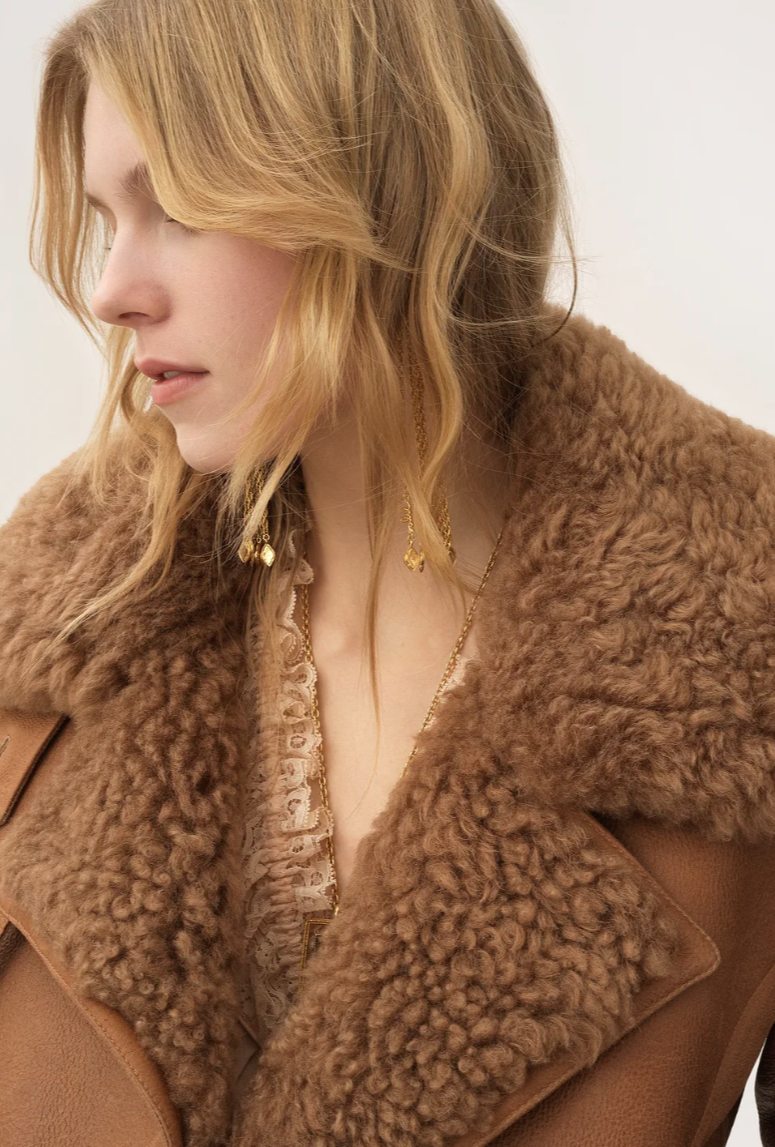 CHLOÉ - Veste courte droite en cuir
