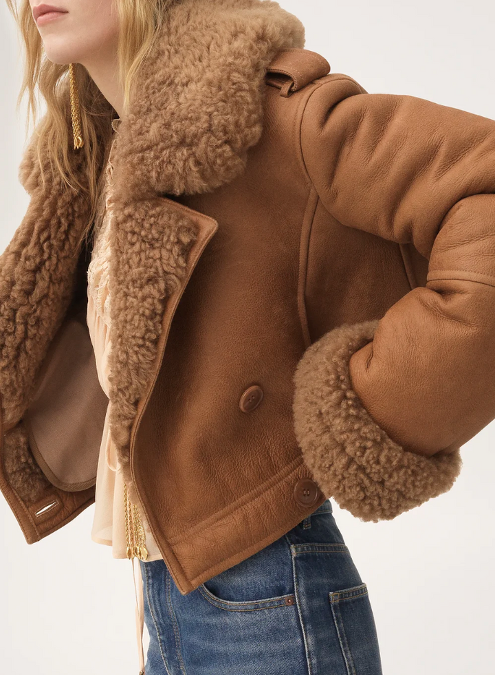 CHLOÉ - Veste courte droite en cuir
