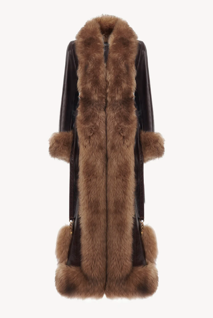 CHLOÉ - Manteau long droit en cuir