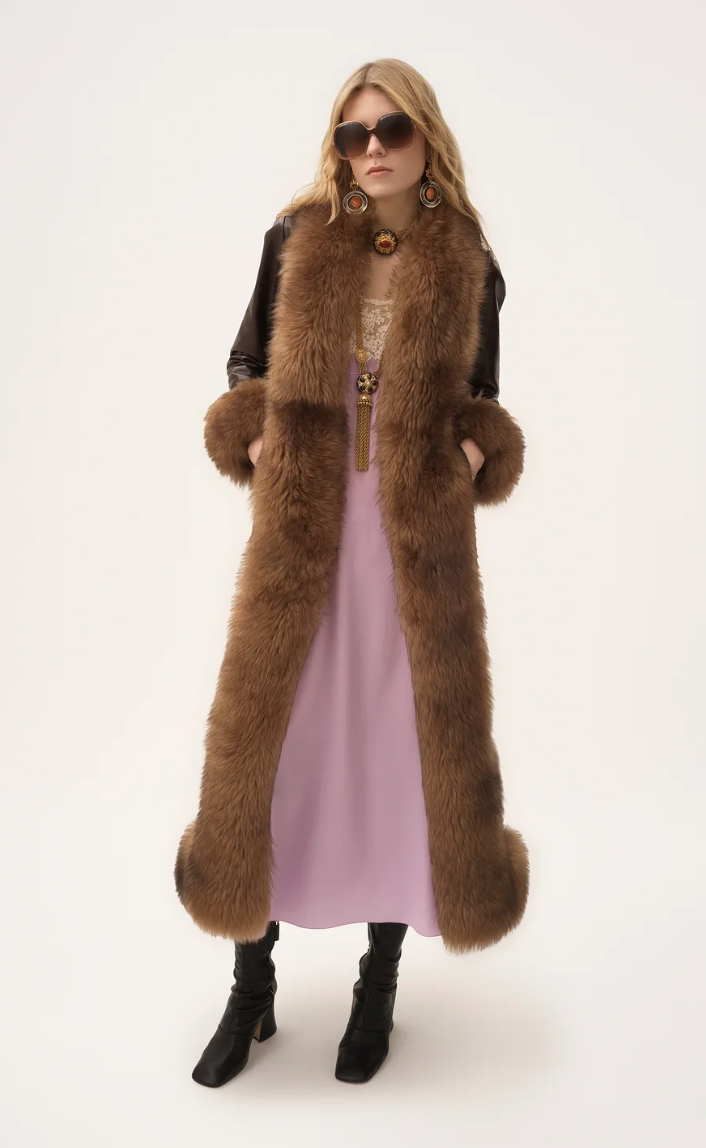 CHLOÉ - Manteau long droit en cuir