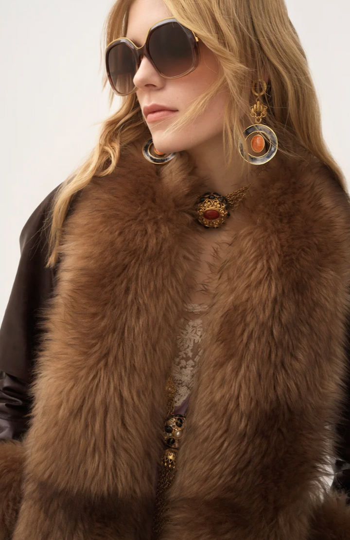 CHLOÉ - Manteau long droit en cuir