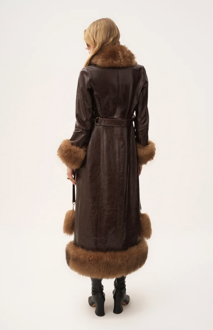 CHLOÉ - Manteau long droit en cuir