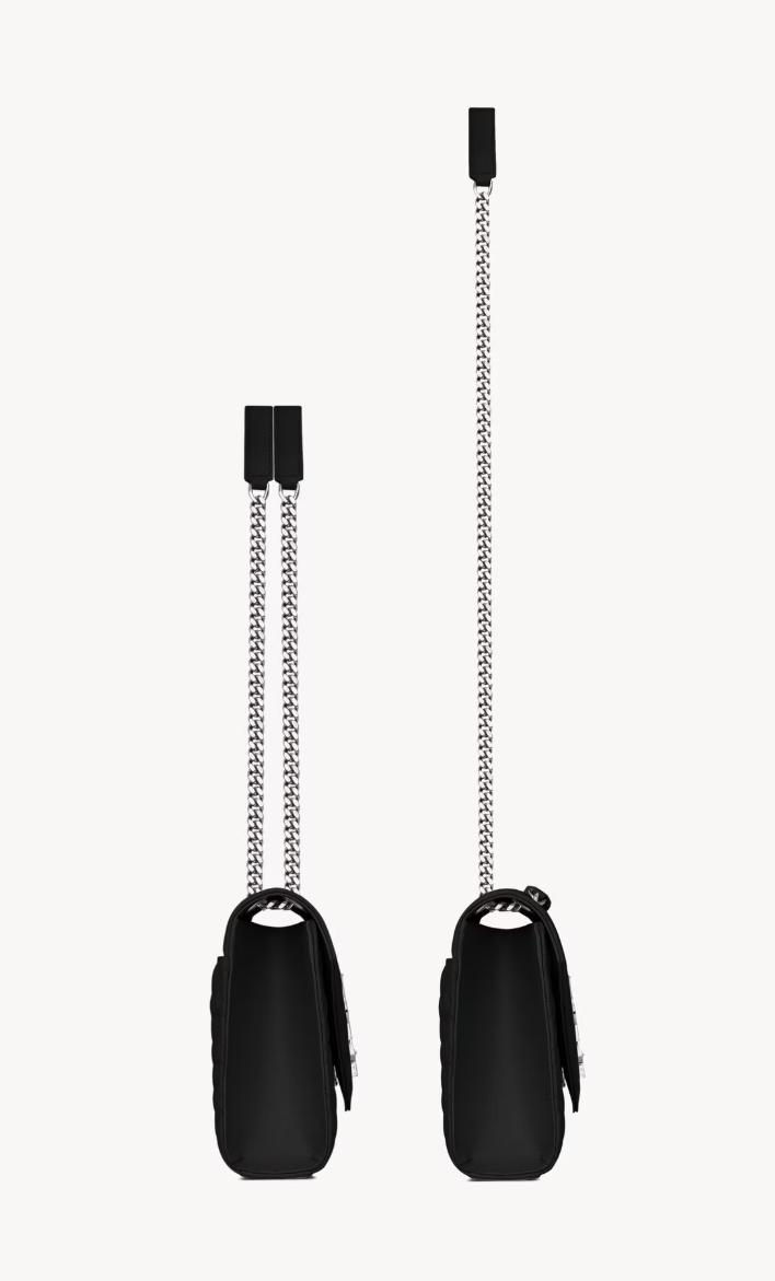 SAINT LAURENT - ENVELOPE MEDIUM EN CUIR MATELASSÉ GRAIN DE POUDRE