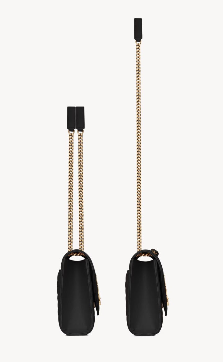 SAINT LAURENT - ENVELOPE MEDIUM EN CUIR MATELASSÉ GRAIN DE POUDRE