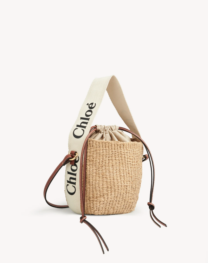 CHLOÉ - Petit panier Woody en fibres naturelles
