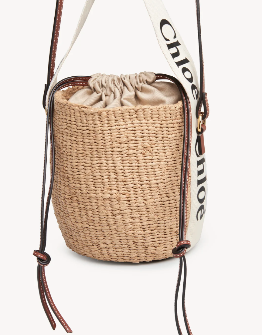CHLOÉ - Petit panier Woody en fibres naturelles